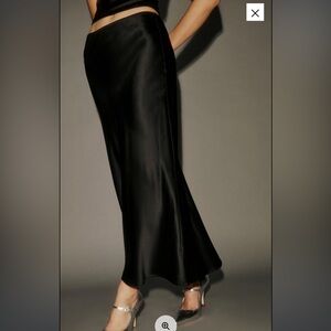 Reformation Layla black Silk Skirt